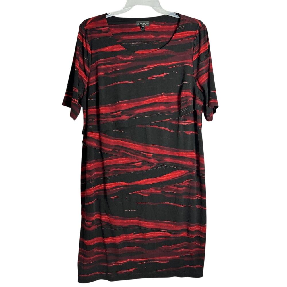 Connected Apparel Womens Red Black Dress size 20W
